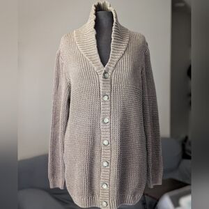 ASOS Taupe Shawl Collar Button-Front Cardigan